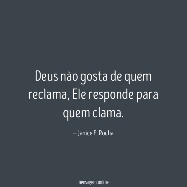 Deus não gosta de quem reclama