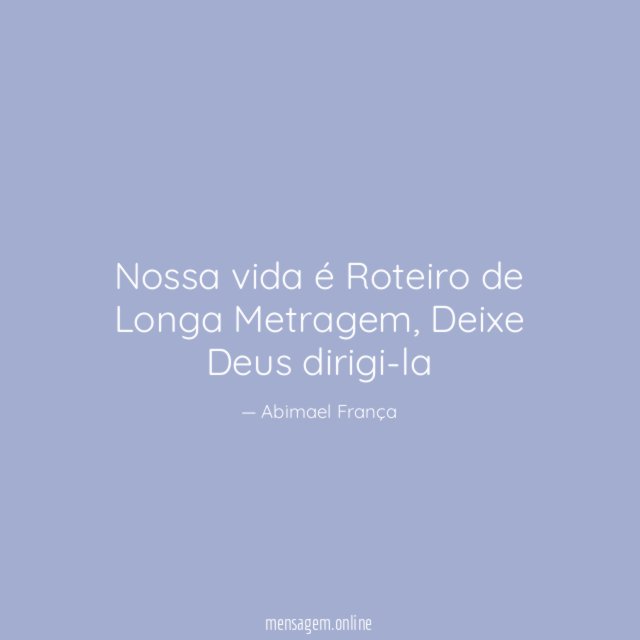 Nossa vida é Roteiro de Longa Metragem