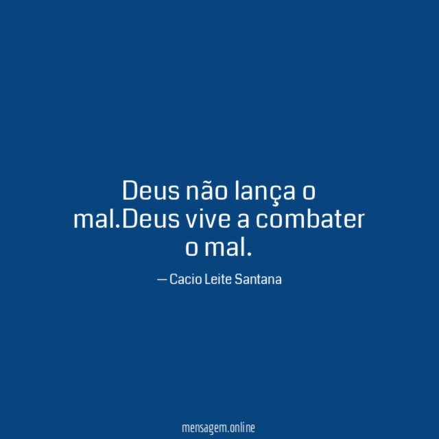 Deus não lança o mal