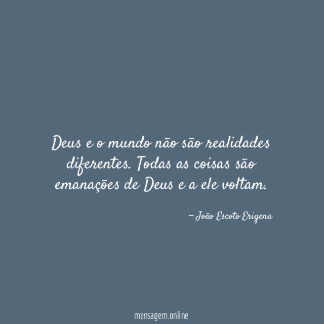 Deus e o mundo não são realidades diferentes