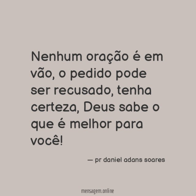 Nenhum oração é em vão