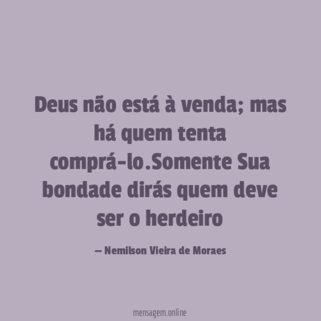 Deus não está à venda