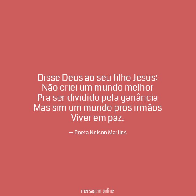 Disse Deus ao seu filho Jesus