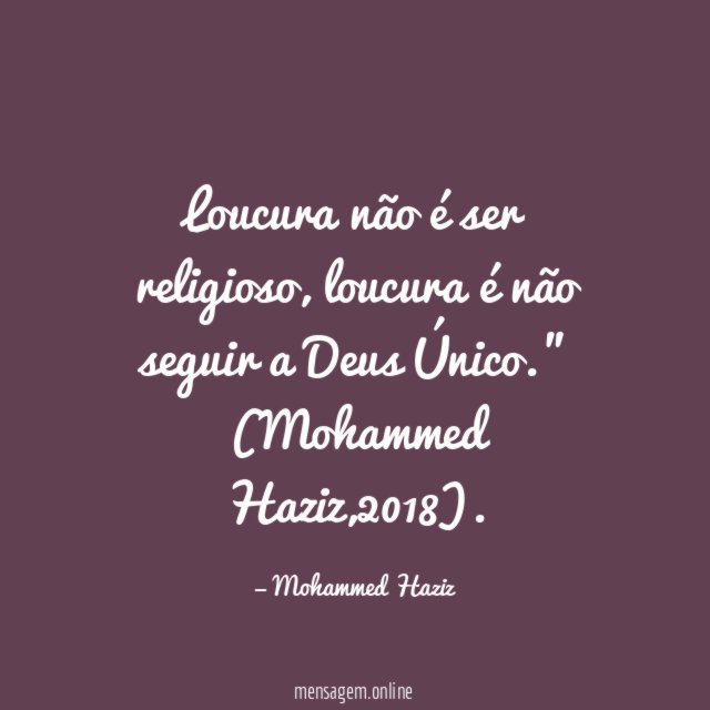 Loucura não é ser religioso