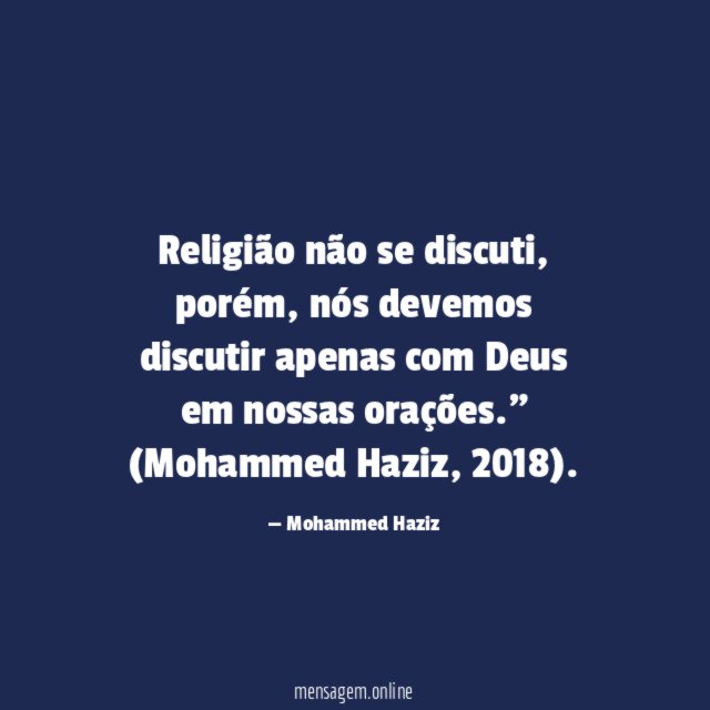 Religião não se discuti