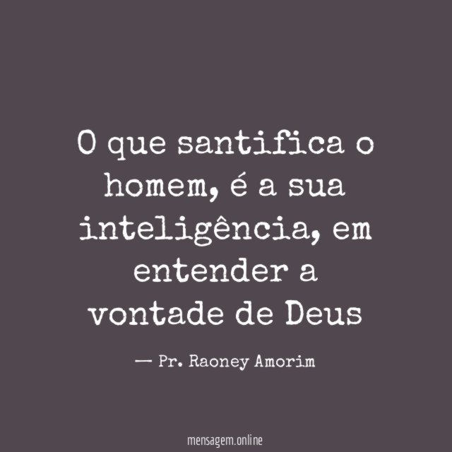 O que santifica o homem