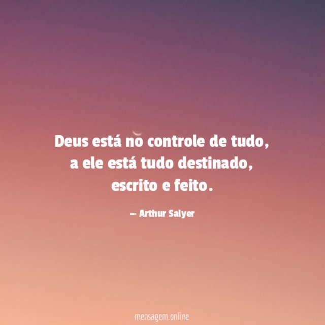 Deus está no controle de tudo