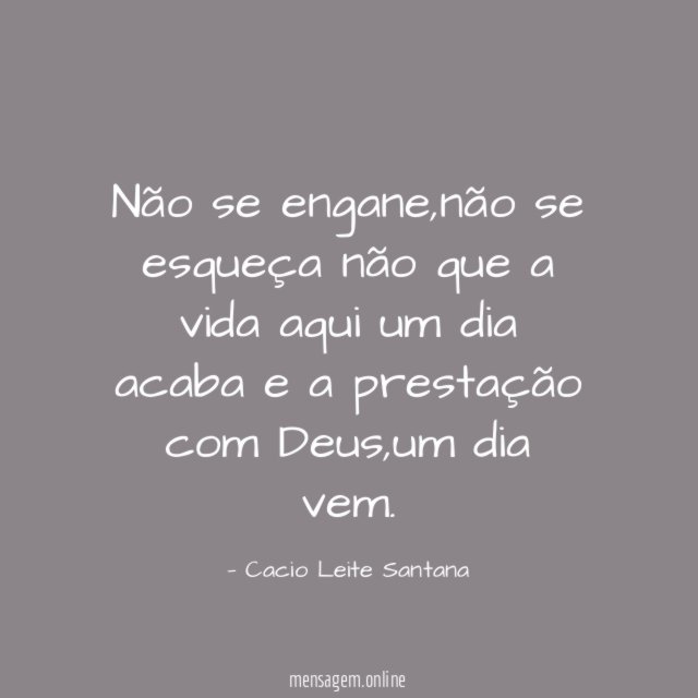 Não se engane