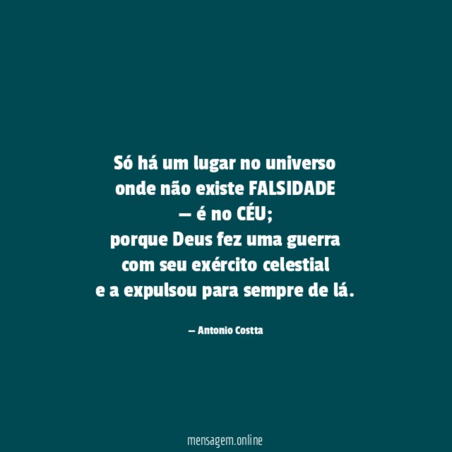 Só há um lugar no universo onde não existe