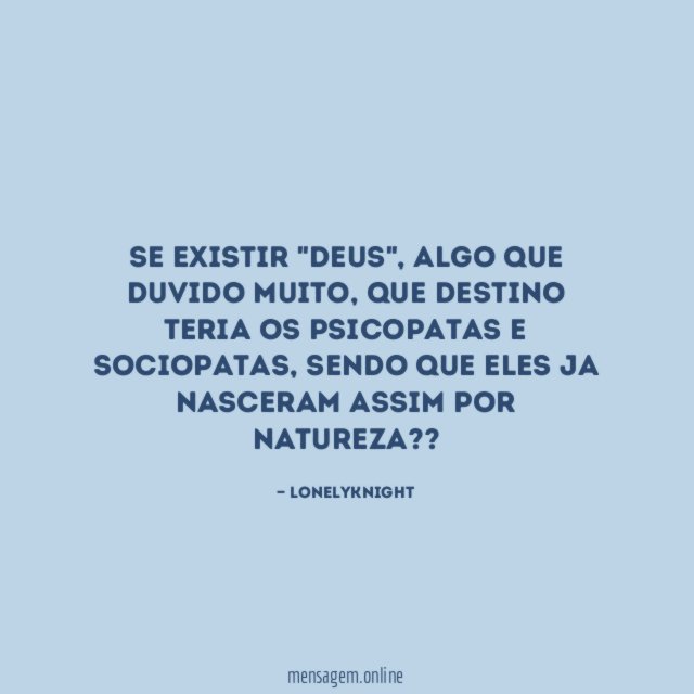 Se existir "deus"