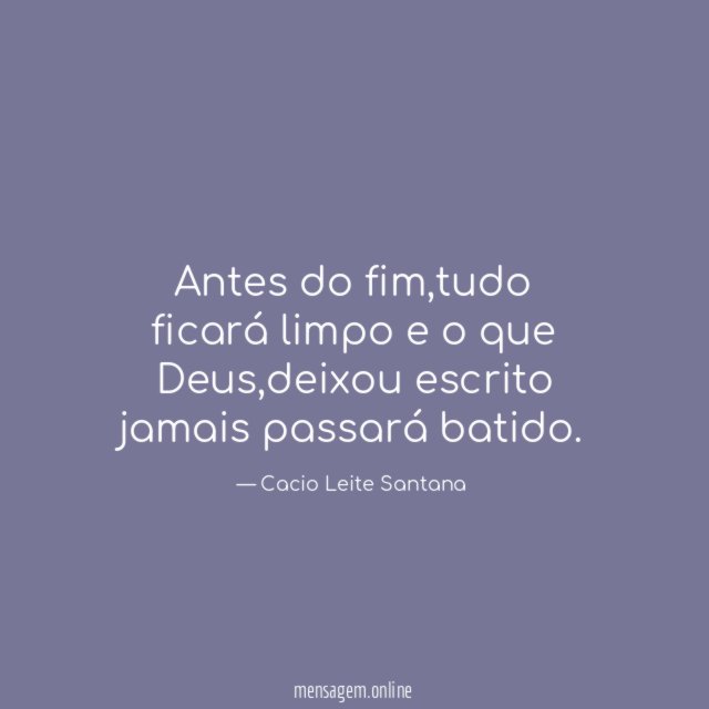 Antes do fim