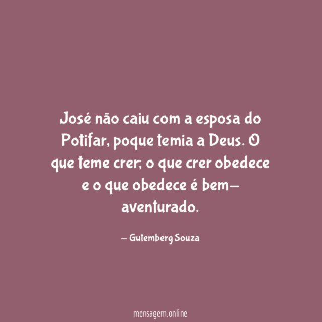 José não caiu com a esposa do Potifar