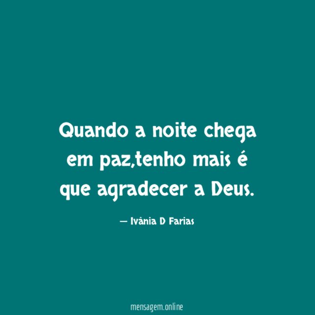 Quando a noite chega em paz