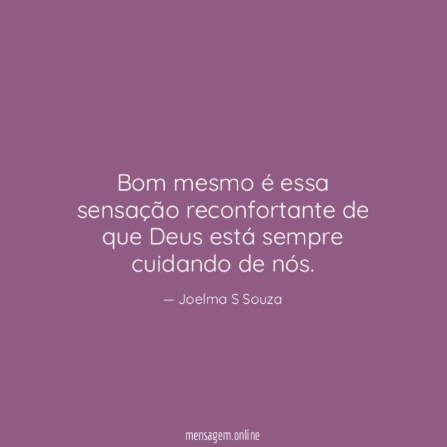 Bom mesmo é essa sensação reconfortante de que