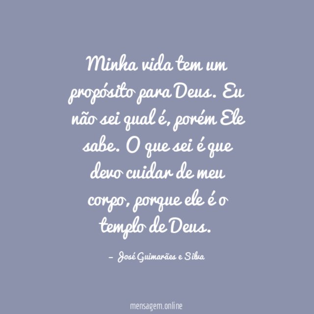 Minha vida tem um propósito para Deus