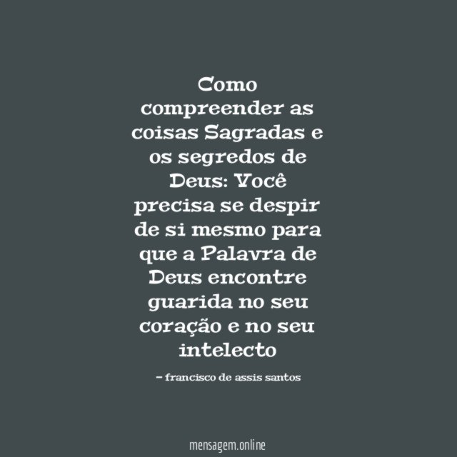 Como compreender as coisas Sagradas e os segredos de Deus
