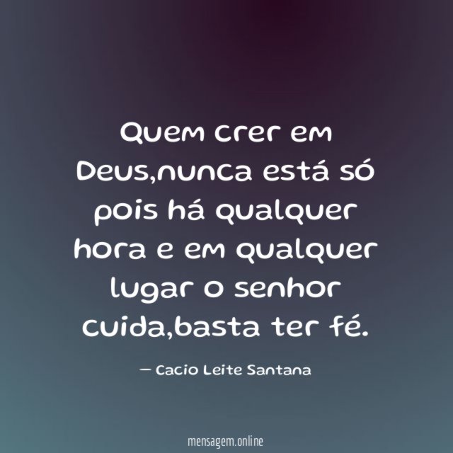 Quem crer em Deus