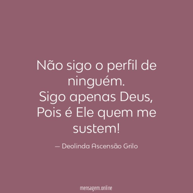 Não sigo o perfil de ninguém