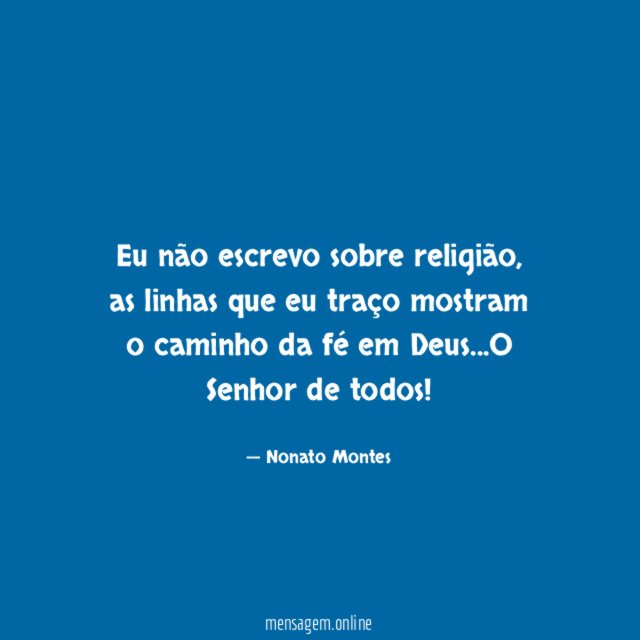Eu não escrevo sobre religião