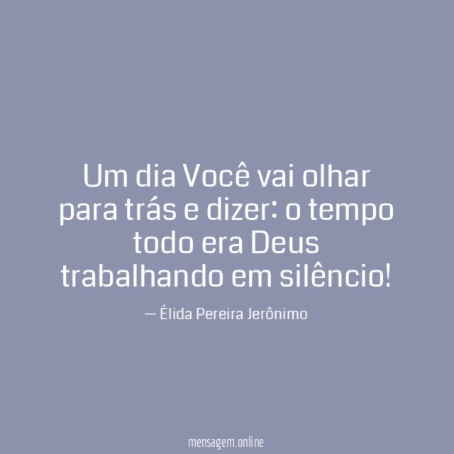 Um dia Você vai olhar para trás e dizer