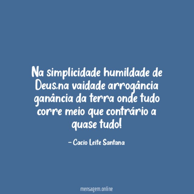 Na simplicidade humildade de Deus