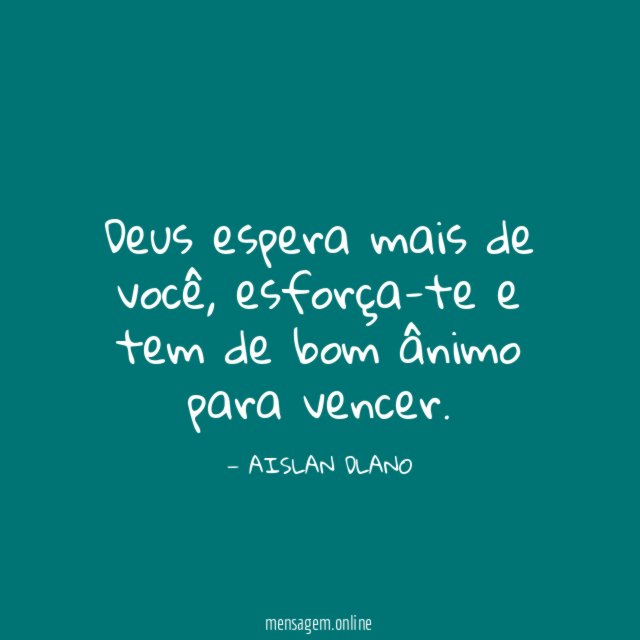 Deus espera mais de você