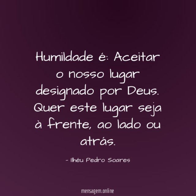 Humildade é