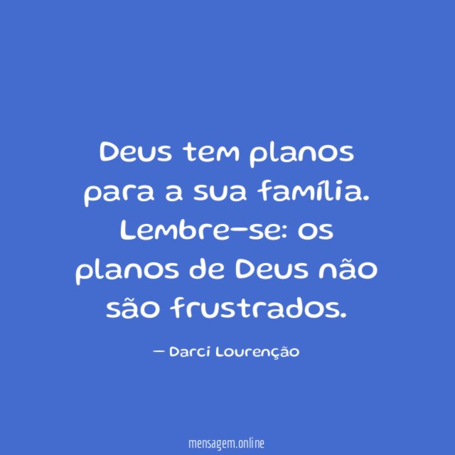 Deus tem planos para a sua família