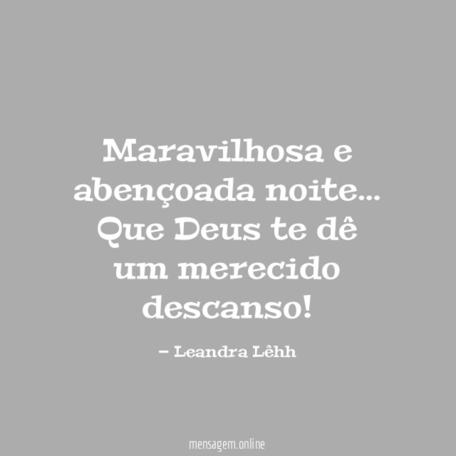 Maravilhosa e abençoada noite