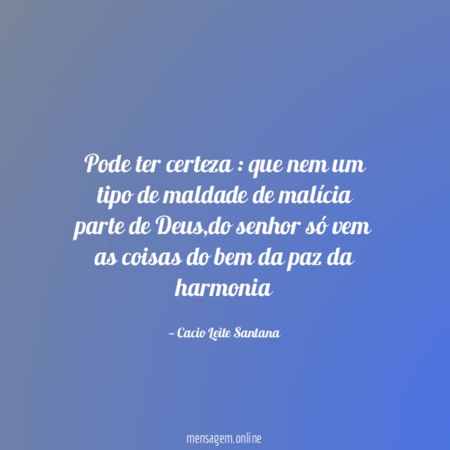 Pode ter certeza