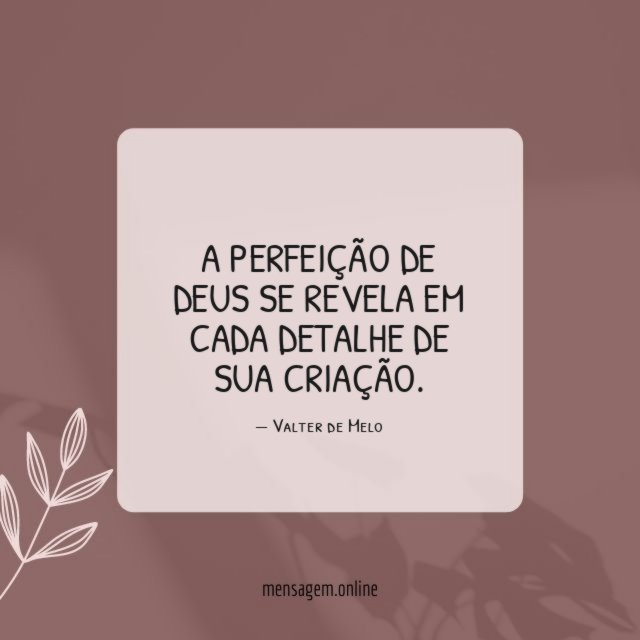 A Perfeição de Deus se revela em cada