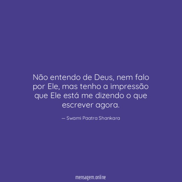 Não entendo de Deus