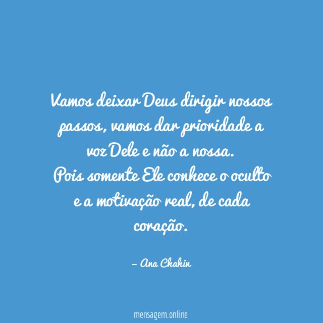 Vamos deixar Deus dirigir nossos passos