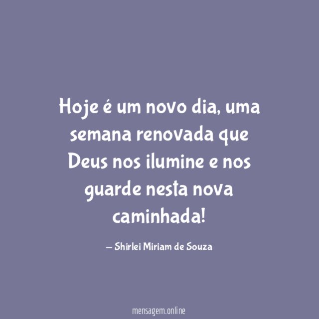Hoje é um novo dia