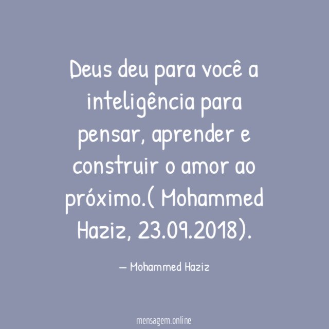 Deus deu para você a inteligência para pensar