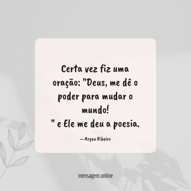 Certa vez fiz uma oração