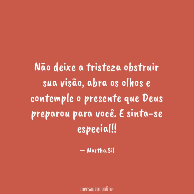 Não deixe a tristeza obstruir sua visão