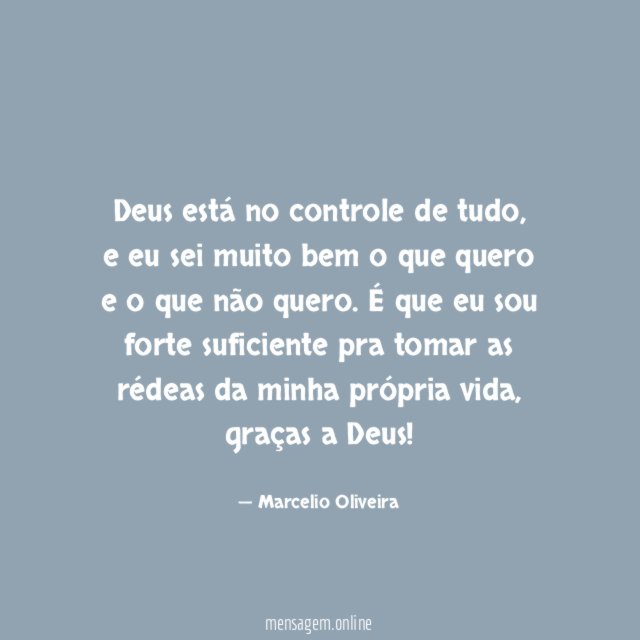 Deus está no controle de tudo