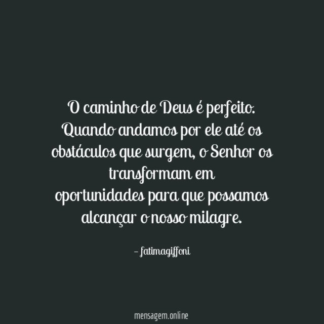 O caminho de Deus é perfeito