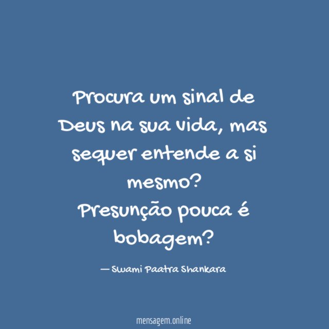 Procura um sinal de Deus na sua vida