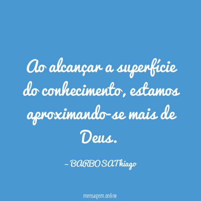 Ao alcançar a superfície do conhecimento