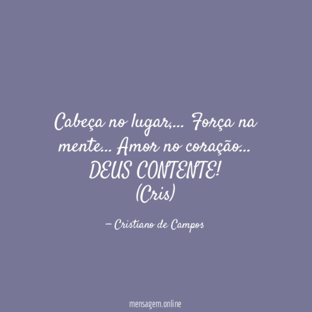 Cabeça no lugar