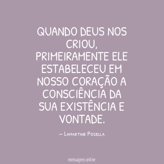 Quando Deus nos criou