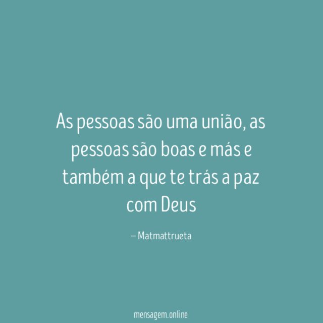 As pessoas são uma união