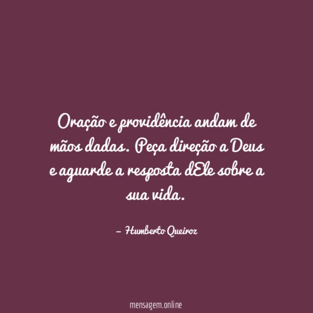 Oração e providência andam de mãos dadas