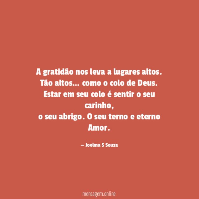 A gratidão nos leva a lugares altos
