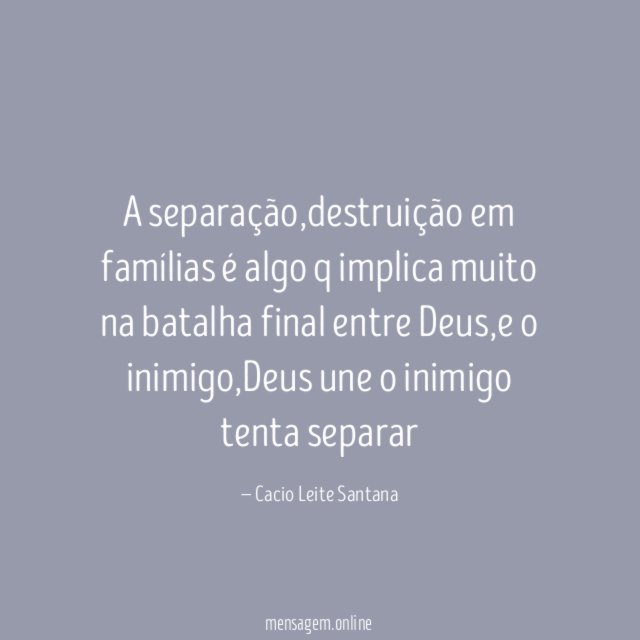 A separação