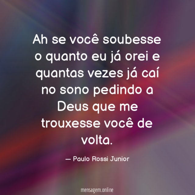 Ah se você soubesse o quanto eu já