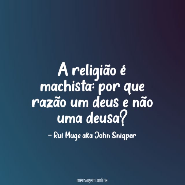 A religião é machista