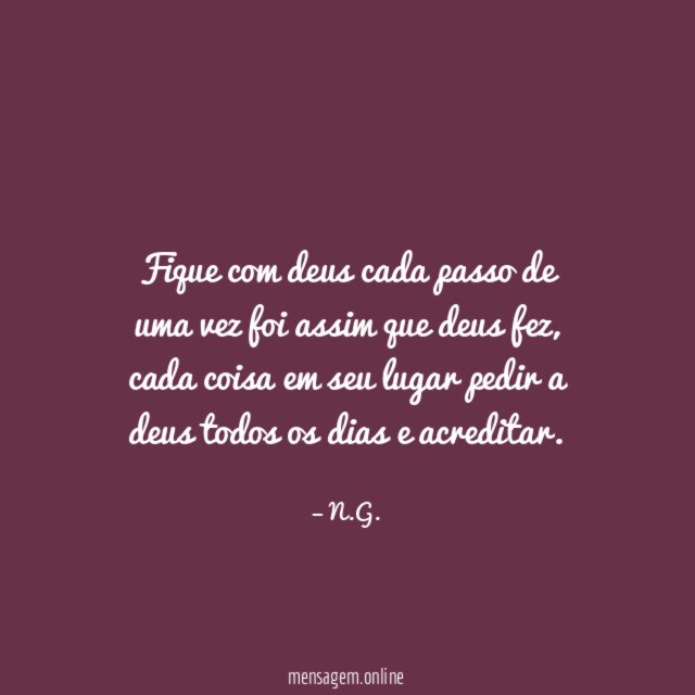 fique com deus cada passo de uma vez